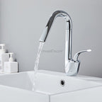 Modern bath shower mixer tap swivel spout detail view