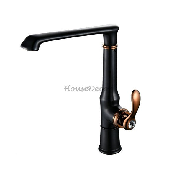 Black Brass kitchen sink mixer tap swivel spout main view