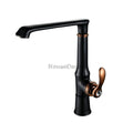Black Brass kitchen sink mixer tap swivel spout main view