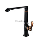 Black Brass kitchen sink mixer tap swivel spout main view