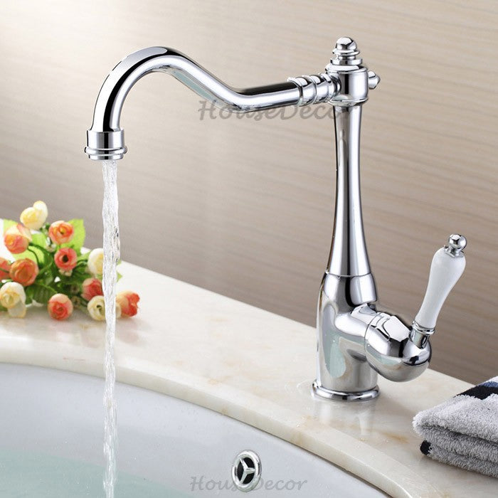 Modern Ceramic kitchen sink mixer tap swivel spout main view