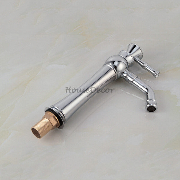 Chrome bath shower mixer tap swivel spout detail view