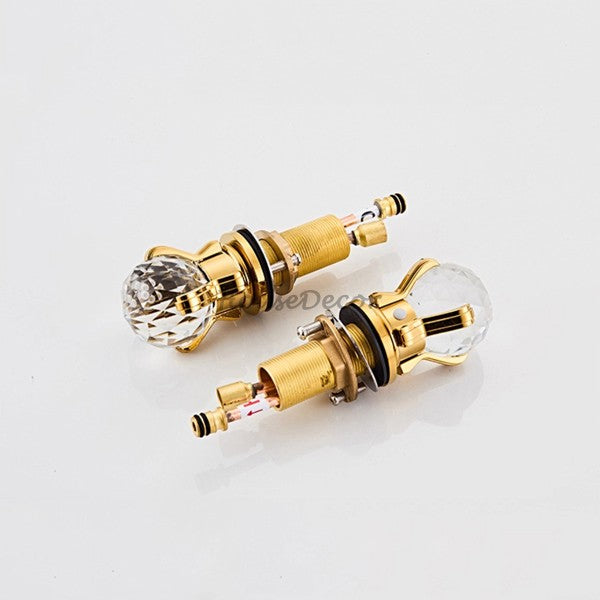 Gold bath shower mixer tap detailed product view additional view
