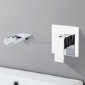 Modern bath shower mixer tap waterfall spout detail view