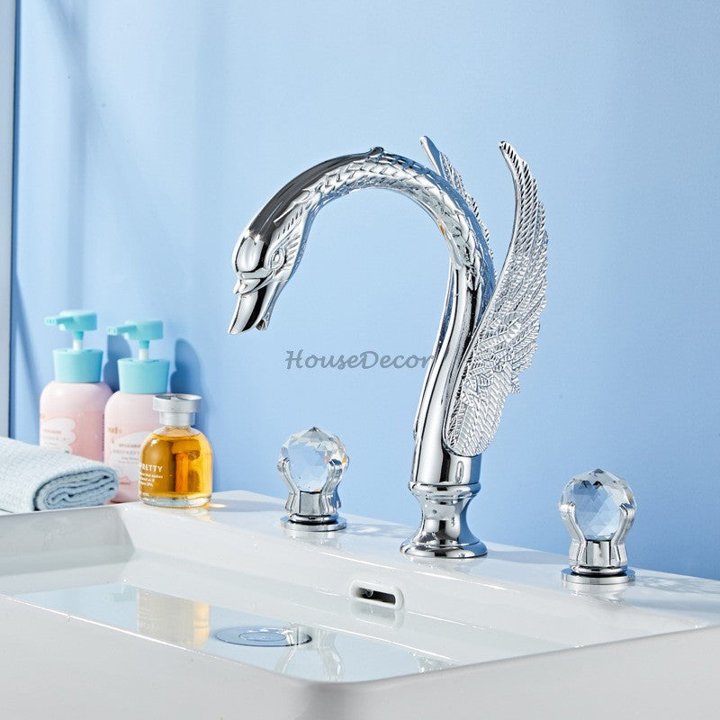 Modern bath shower mixer tap dual handle control additional view