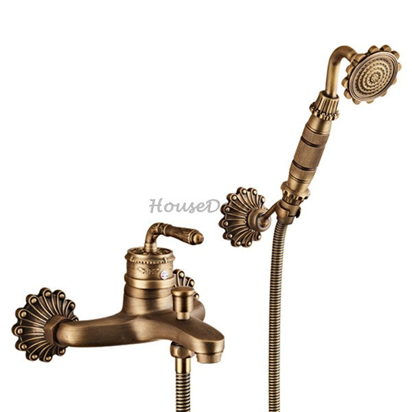 Antique Brass shower head handheld shower set main view