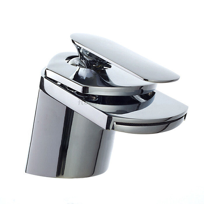 Chrome bath shower mixer tap waterfall spout main view