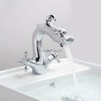 Modern bath shower mixer tap dual handle control main view