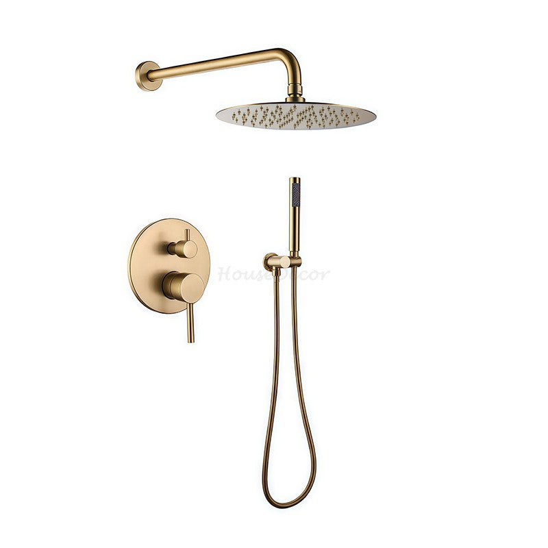 Concealed Rainfall Shower Mixer Tap Set Wall Dual Head Modern Bathroom Bath Unit