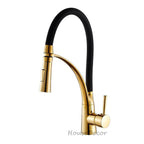 Gold Brass kitchen sink mixer tap swivel spout main view