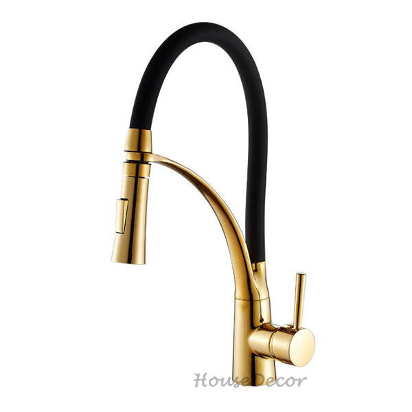 Gold Brass kitchen sink mixer tap swivel spout main view