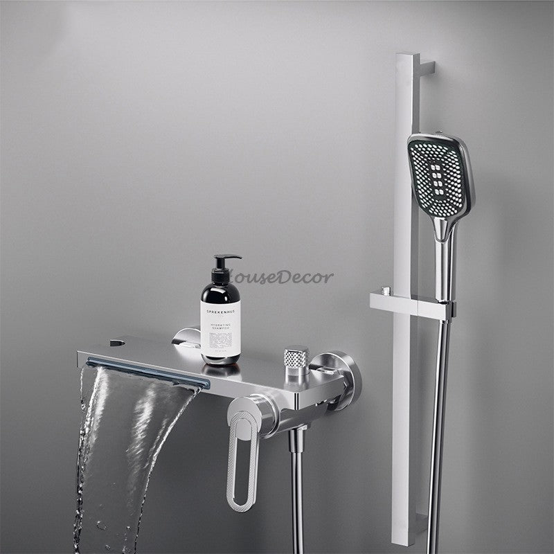 Modern bath shower mixer tap waterfall spout additional view