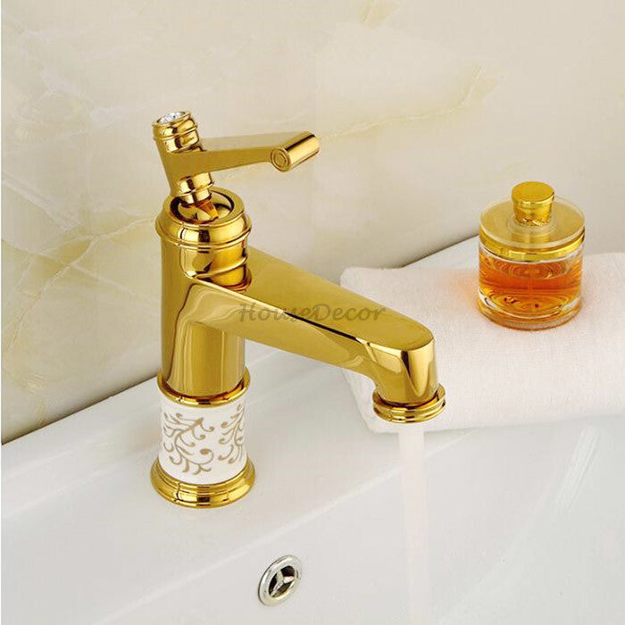 Gold Ceramic bath shower mixer tap detailed product view detail view