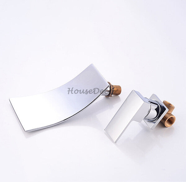 Modern Brass bath shower mixer tap waterfall spout additional view