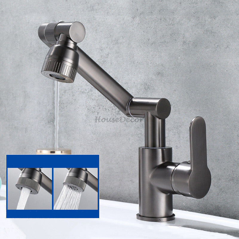 Modern bath shower mixer tap swivel spout detail view