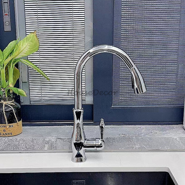 Modern kitchen sink mixer tap pull out spray additional view