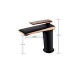 Black Brass bathroom basin mixer tap waterfall spout additional view