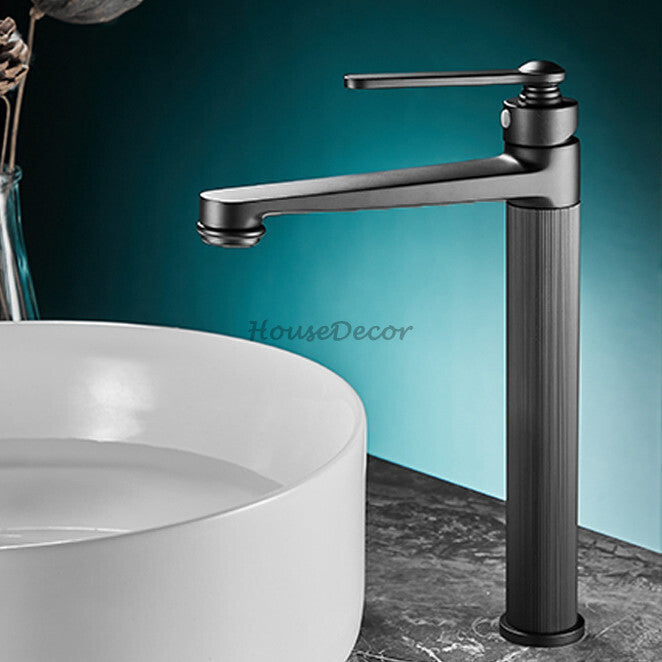 Modern Brass bath shower mixer tap single lever control detail view