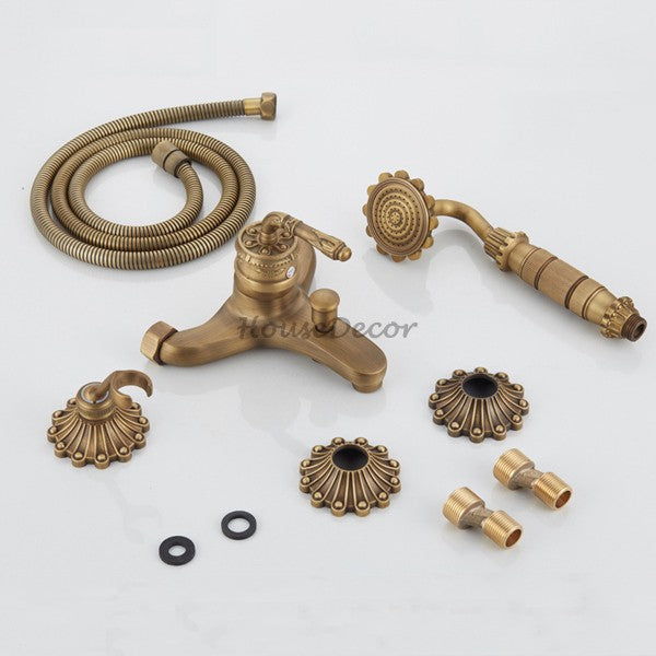 Antique Brass shower head handheld shower set additional view
