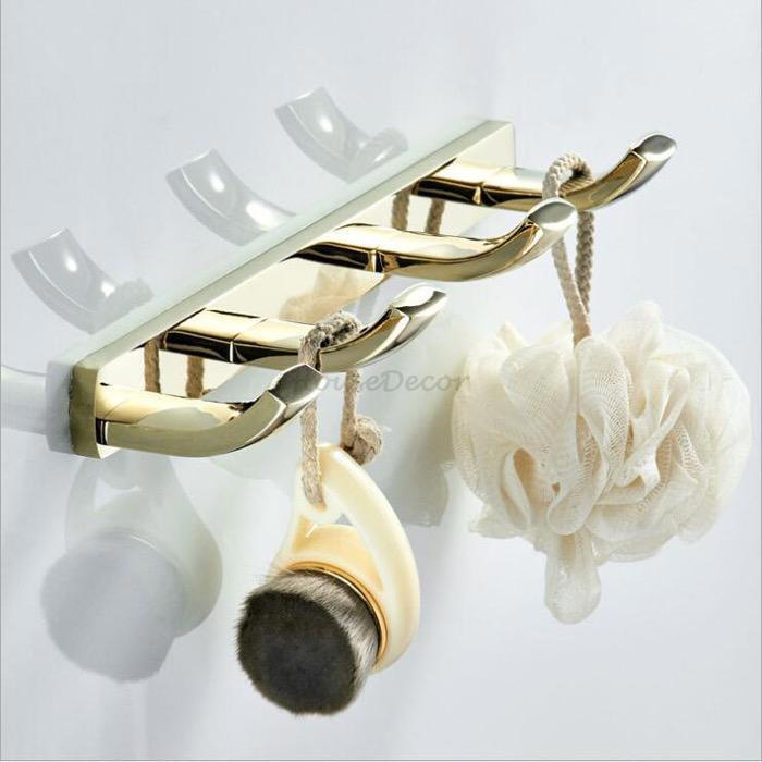 Gold robe hook wall mounted design detail view