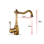 Antique Brass kitchen sink mixer tap swivel spout additional view