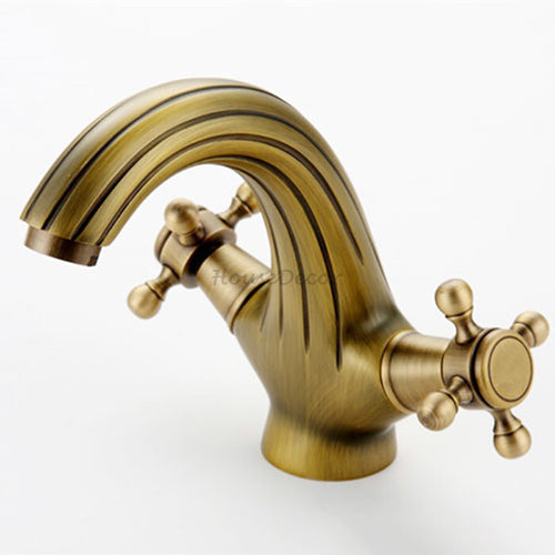 Brass bath shower mixer tap dual handle control detail view