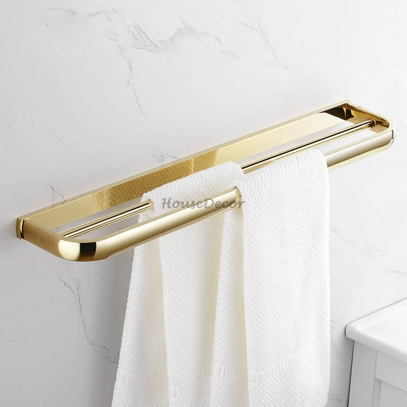Gold toilet brush holder detailed product view additional view