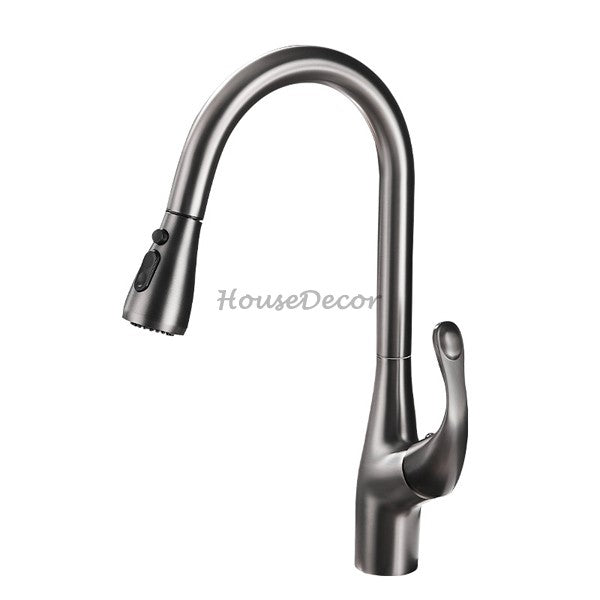 Modern kitchen sink mixer tap pull out spray main view