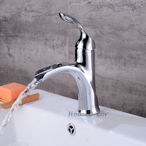 Modern bath shower mixer tap waterfall spout main view
