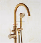 Antique Brass bath shower mixer tap handheld shower set detail view