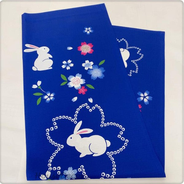 Blue Fabric doorway curtain detailed product view detail view