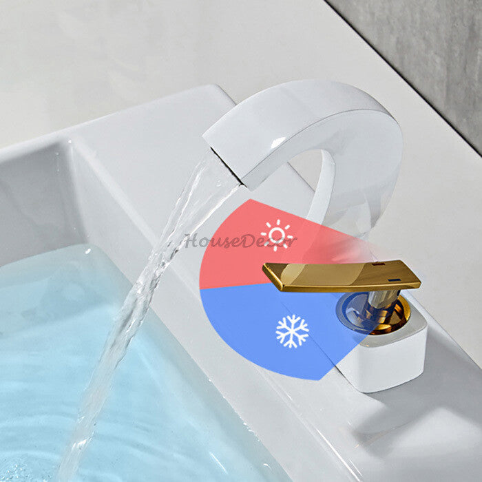 Modern bath shower mixer tap waterfall spout additional view