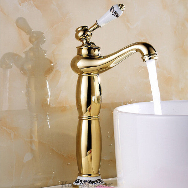 Gold Ceramic bath shower mixer tap detailed product view main view