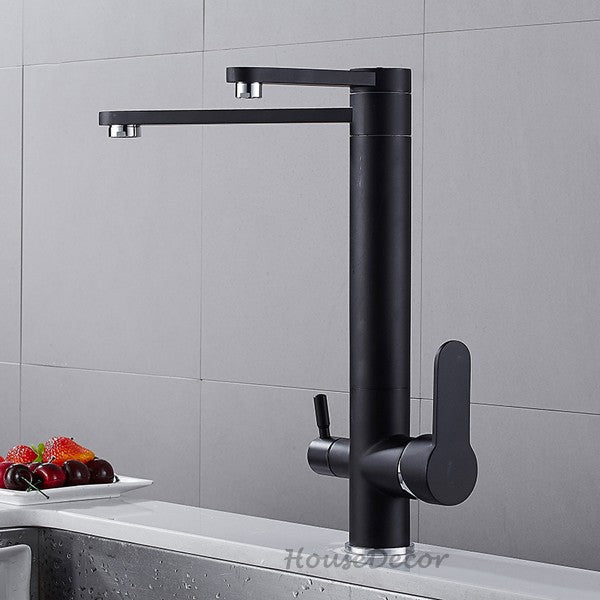 Chrome Brass kitchen sink mixer tap deck mounted design detail view