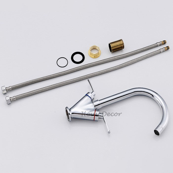 Chrome kitchen sink mixer tap swivel spout additional view
