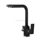 Black kitchen sink mixer tap swivel spout main view