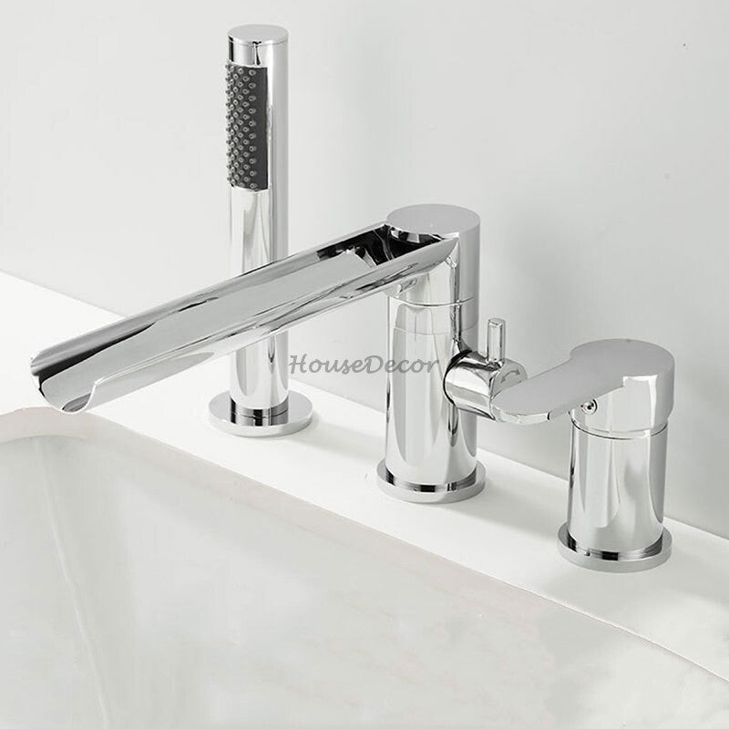 Modern bath shower mixer tap waterfall spout additional view
