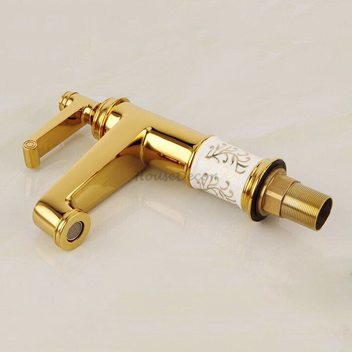 Gold Ceramic bath shower mixer tap detailed product view detail view