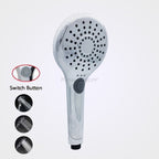 Chrome shower head handheld shower set detail view