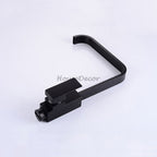 Black bath shower mixer tap floor mounted design detail view