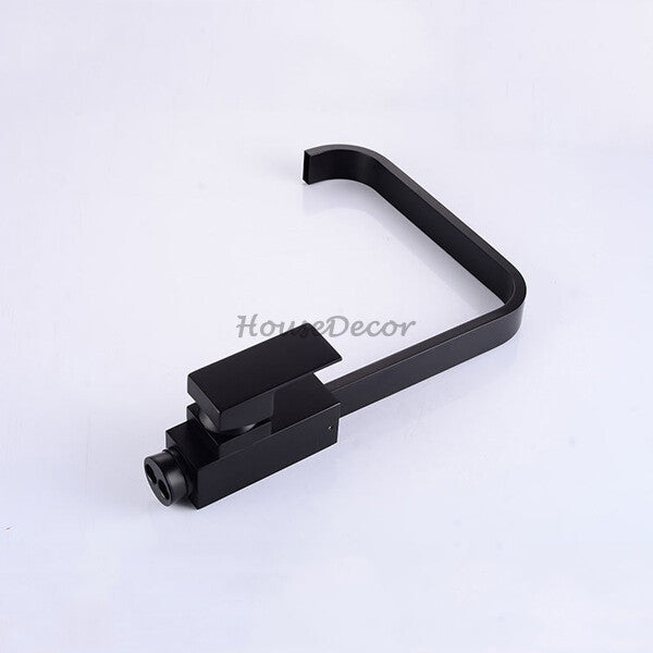 Black bath shower mixer tap floor mounted design detail view