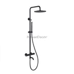 Black bath shower mixer tap thermostatic control main view