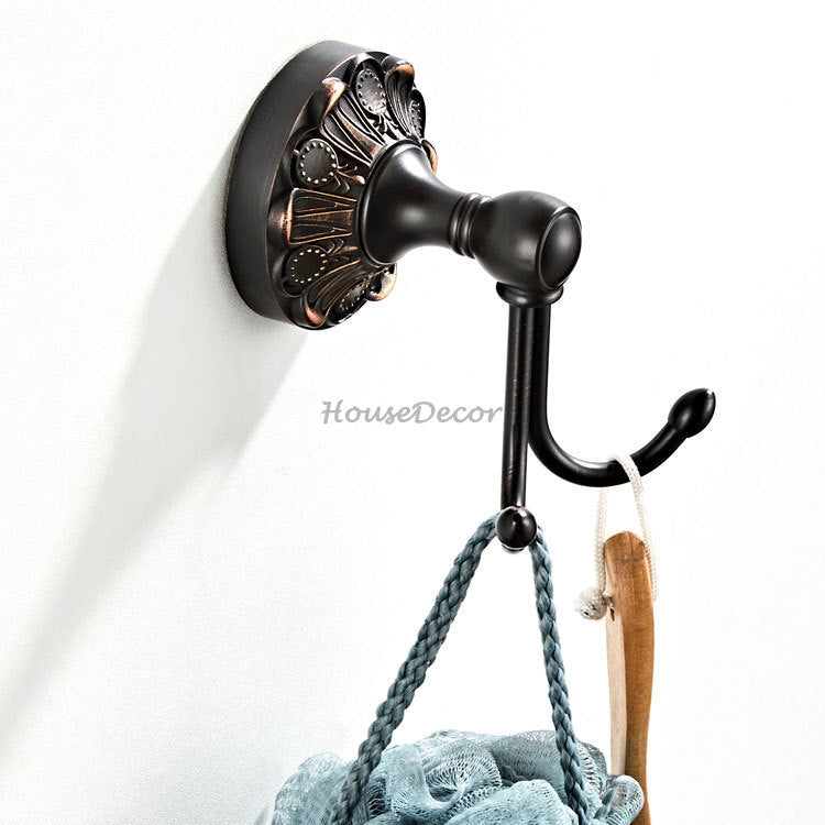Black Brass robe hook detailed product view main view