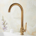Modern Ceramic kitchen sink mixer tap swivel spout detail view