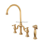 Modern kitchen sink mixer tap dual handle control main view