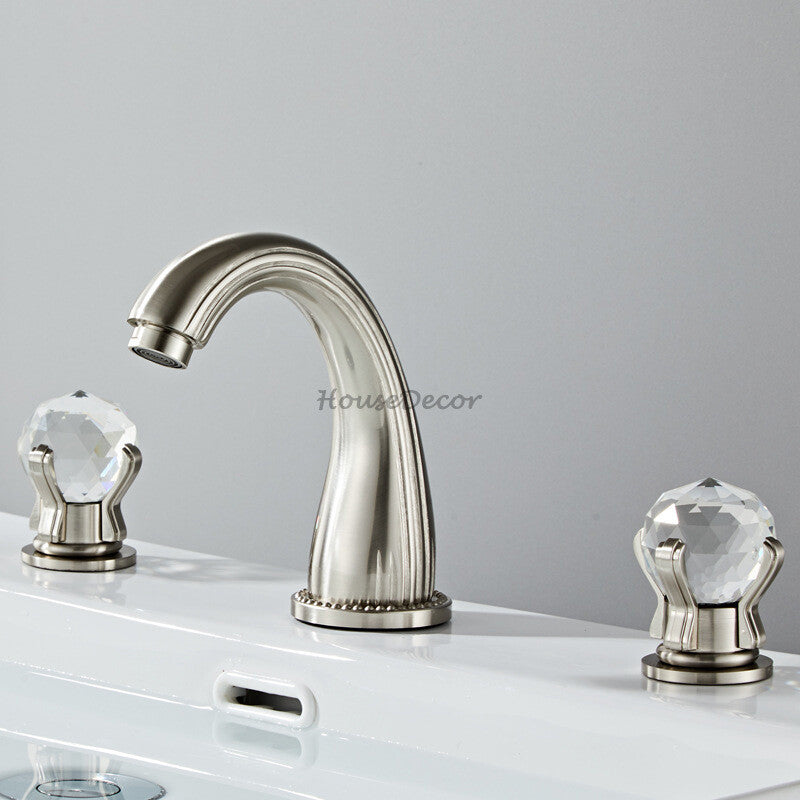 Modern bathroom basin mixer tap 3 hole installation additional view
