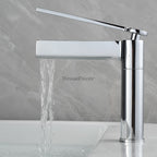 Chrome bath shower mixer tap single lever control detail view