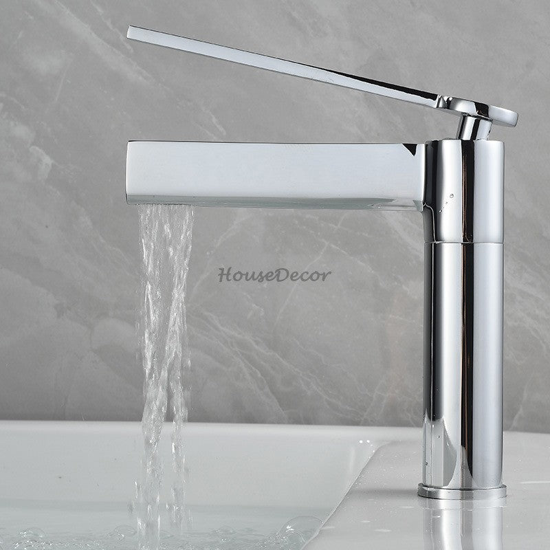 Chrome bath shower mixer tap single lever control detail view