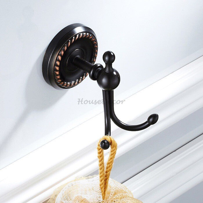 Black Brass robe hook wall mounted design main view