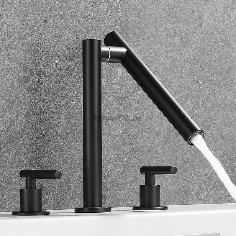 Modern bath shower mixer tap deck mounted design detail view